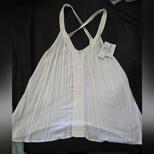 Roxy Elegant White Women's Criss Cross Top